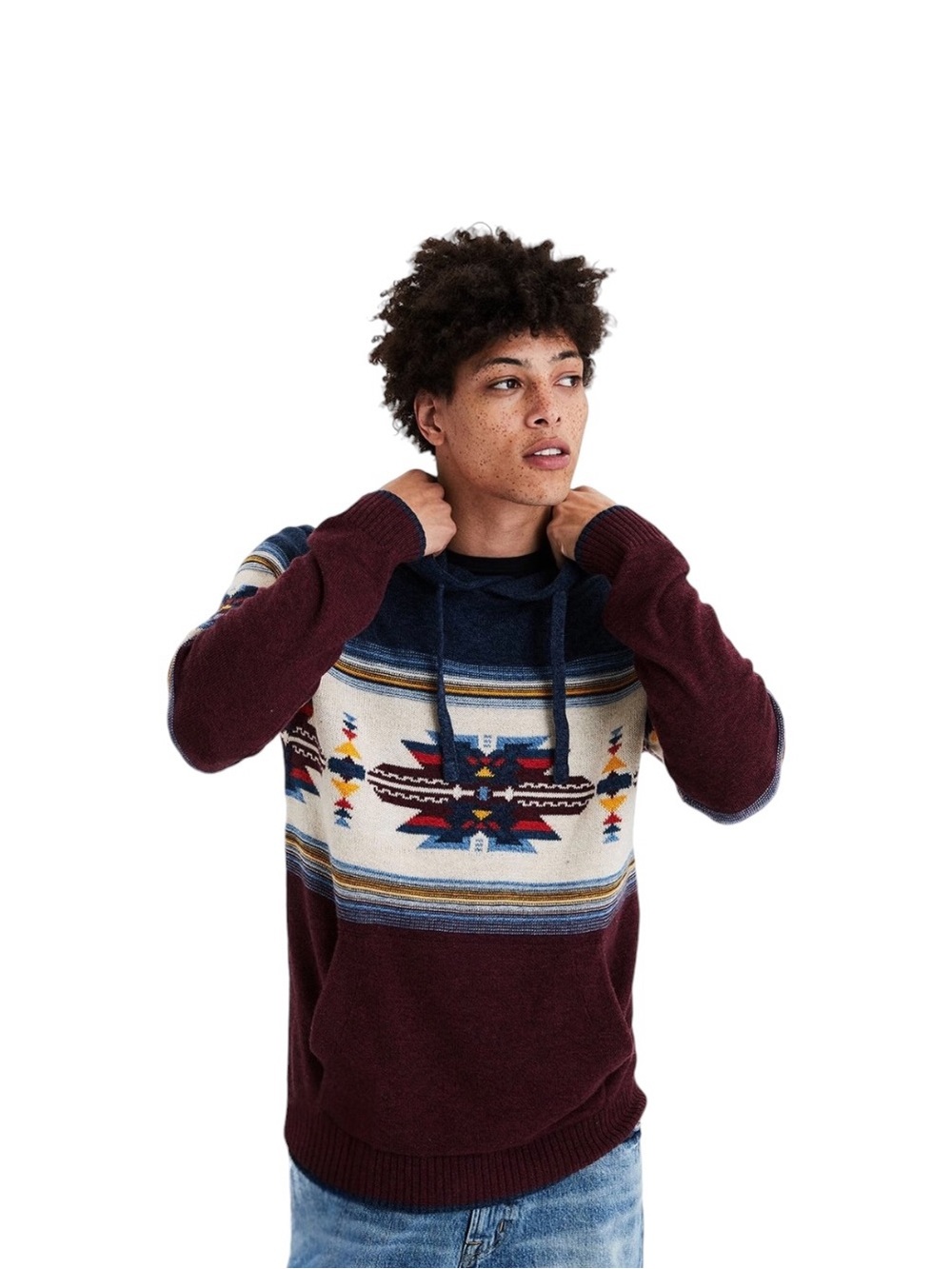American Eagle Southwestern Aztec
Knit Hoodie Sweater size XS